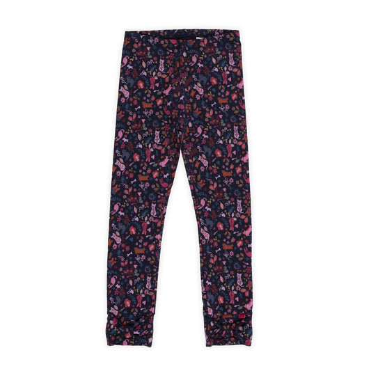 Navy leggings with Nanö pattern for girls 7 to 14 years