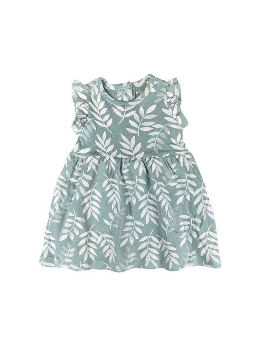 Leaf pattern dress B'organic for baby girl