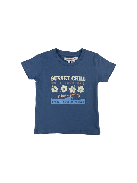 Blue T-shirt Mandarine&Co for girls 2 to 6 years