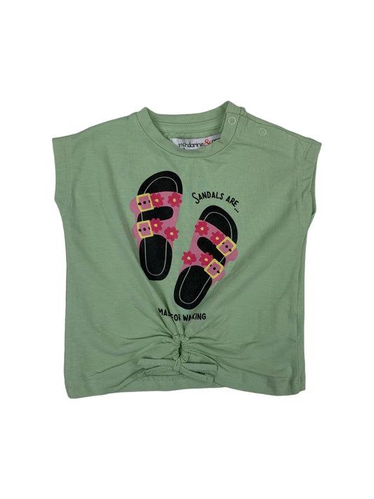 Sandals green T-shirt Mandarine&Co for baby girl