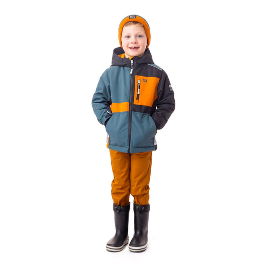 Nanö orange mid-season coat for boys aged 7 to 14