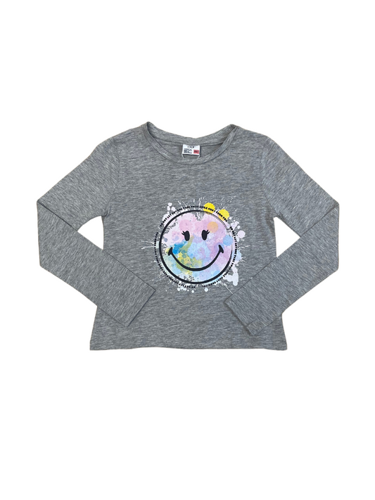 DIDI gray long-sleeved t-shirt for girls 7 to 14 years