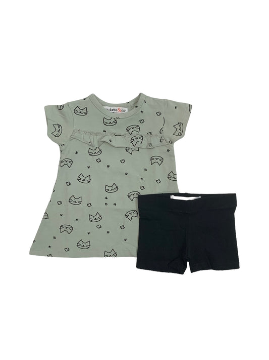 Mandarine&Co green two-piece set for baby girl 6 to 24 months
