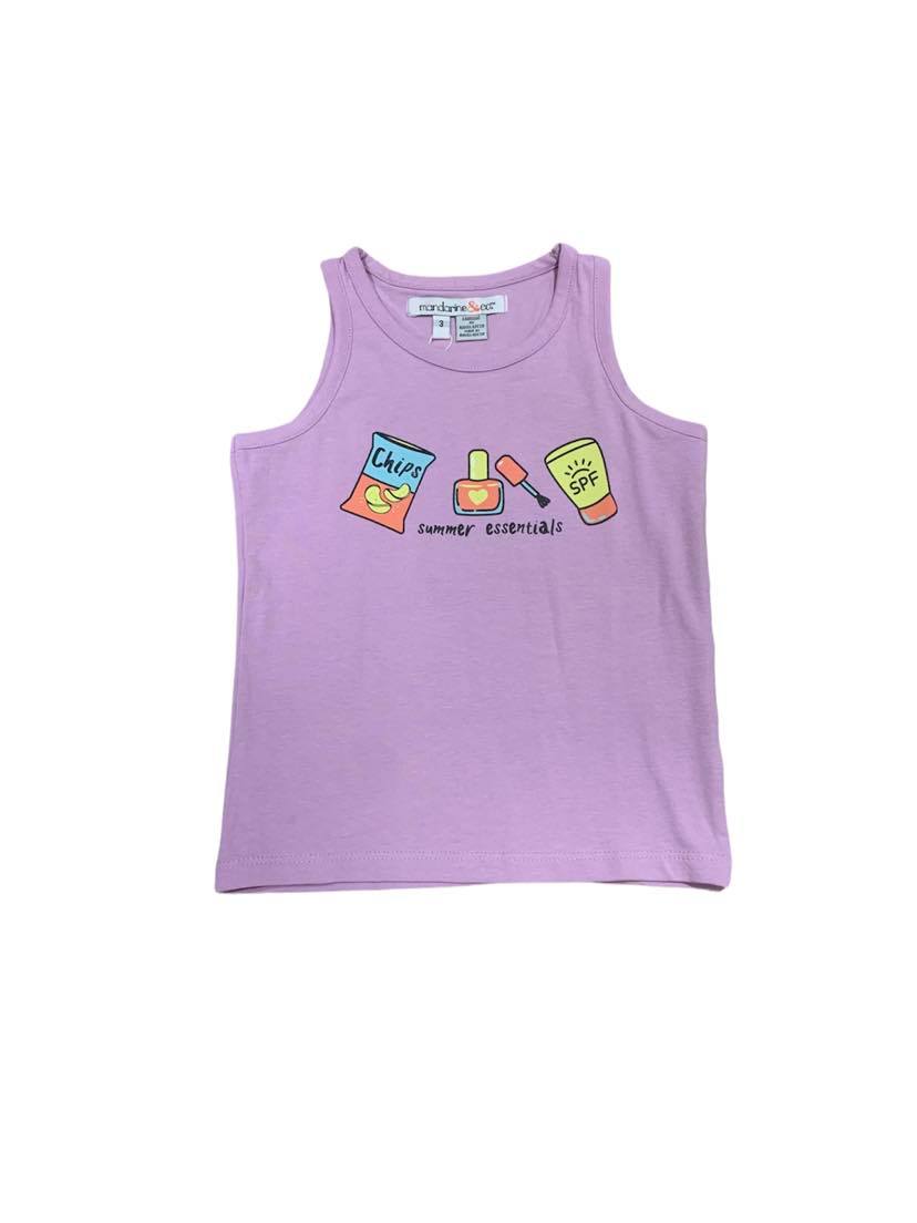 Purple tank top for girls 3 to 7 years