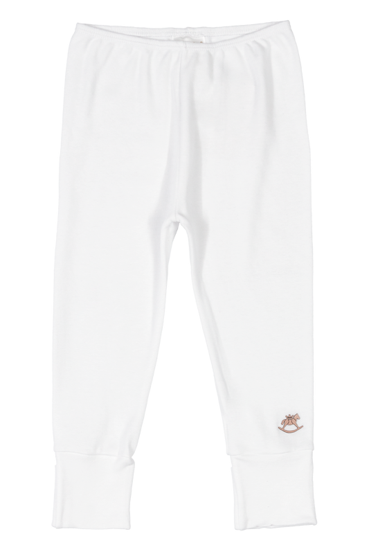 Pantalon pyjama en coton blanc 0 à 3 ans