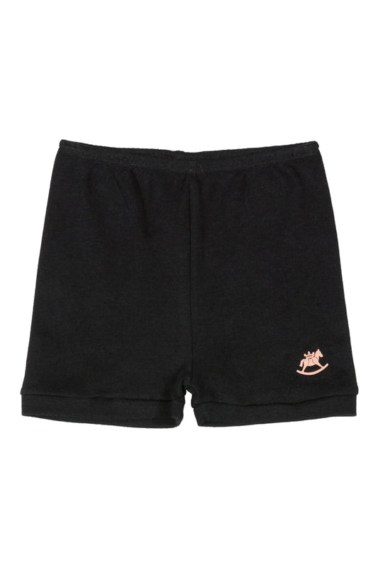 Black Cotton Bermuda Shorts, 3 Months to 3 Years - upss21
