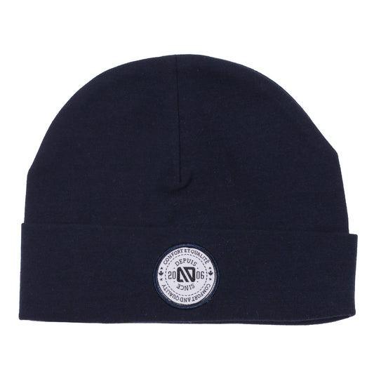 Mid-season beanie in navy jersey for children 6 months to 14 years