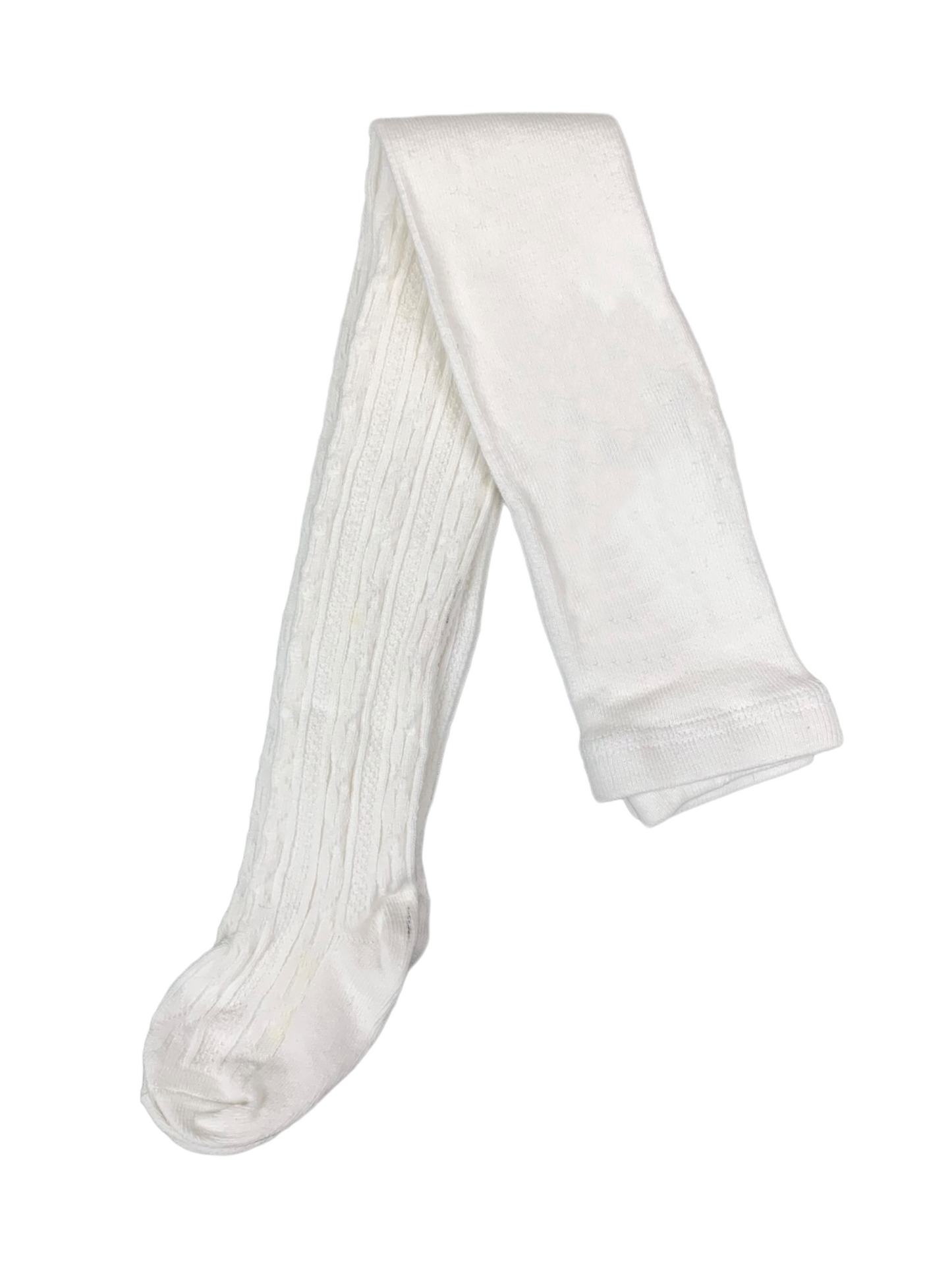MID white twisted tights for girls 2 to 7 years
