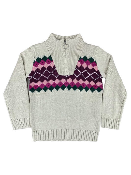 Beige knit sweater Romy&Aksel for girls 2 to 8 years