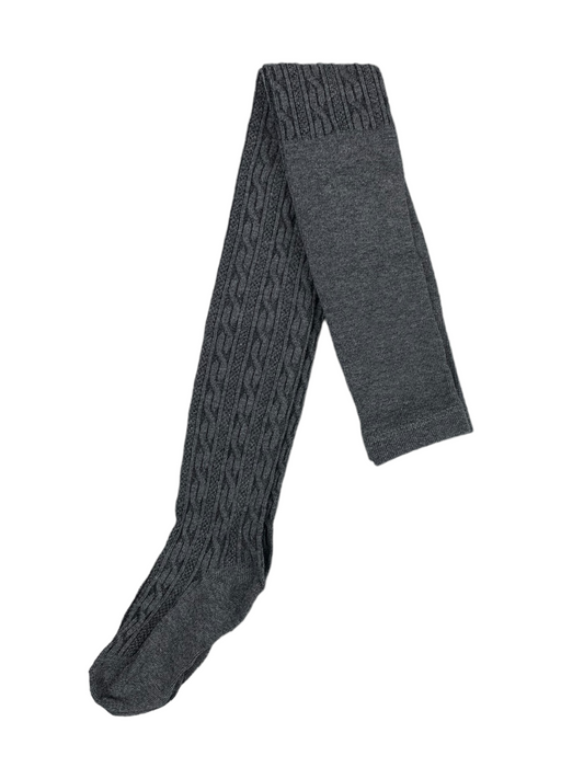 Gray braided tights MID for girls 2 to 7 years