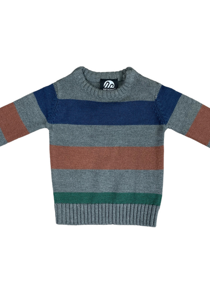 Northcoast gray striped sweater for baby boy