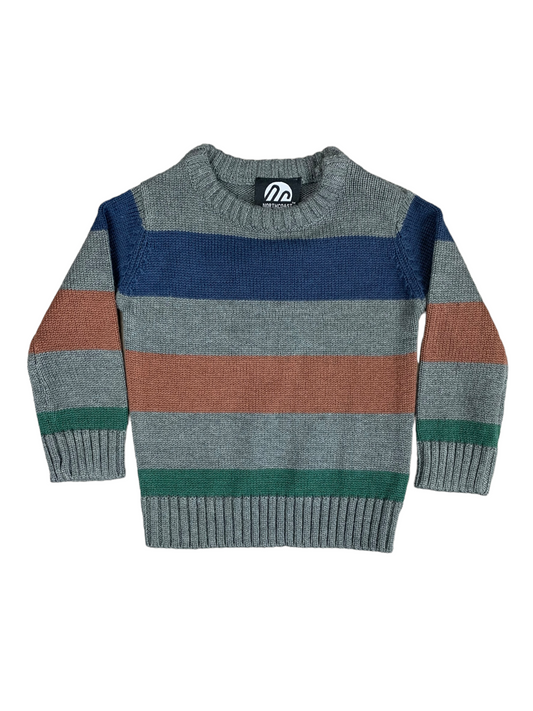 Northcoast gray striped sweater for baby boy