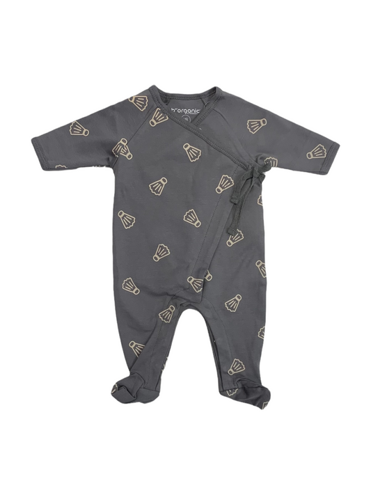 B'organic gray one-piece pajamas for babies