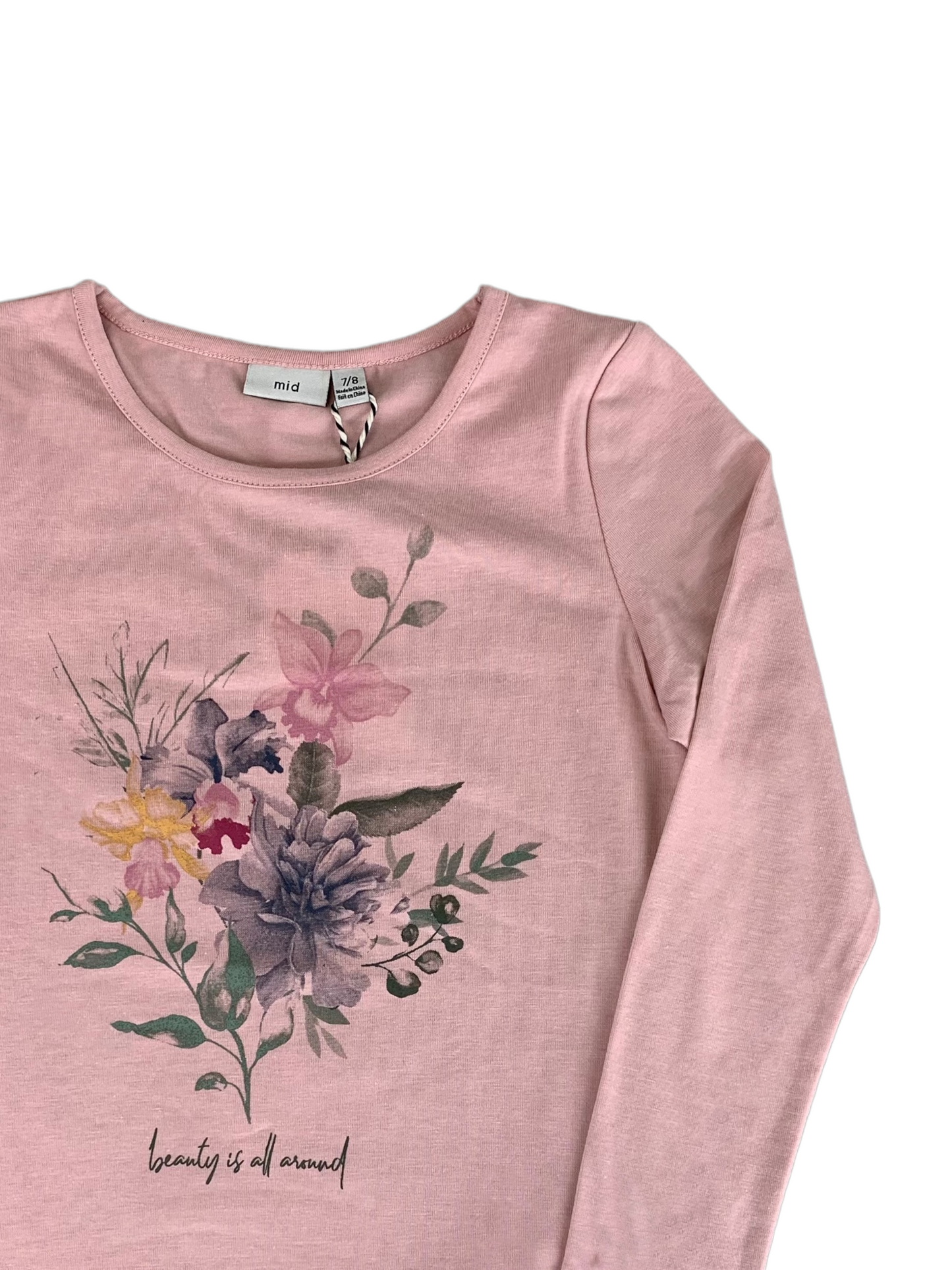 Long-sleeved T-shirt MID for girls 7 to 14 years
