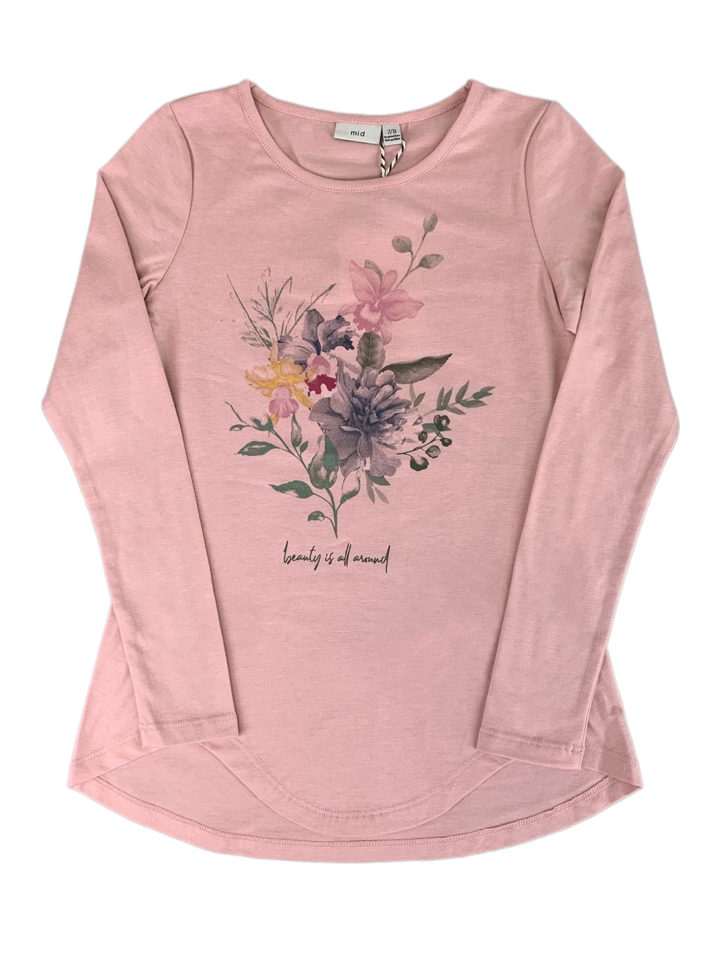 Long-sleeved T-shirt MID for girls 7 to 14 years