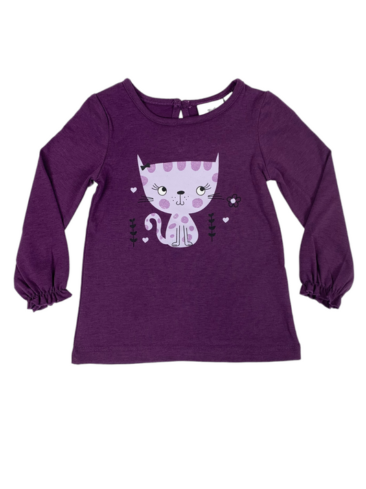 Baby girls' purple MID long-sleeved T-shirt