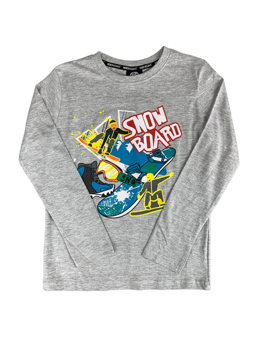 Gray Northcoast Long-Sleeve T-Shirt for Boys 8 to 12 years