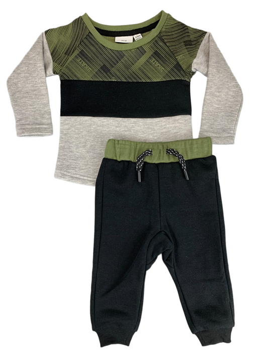 Two-piece green jogger set MID for baby boy
