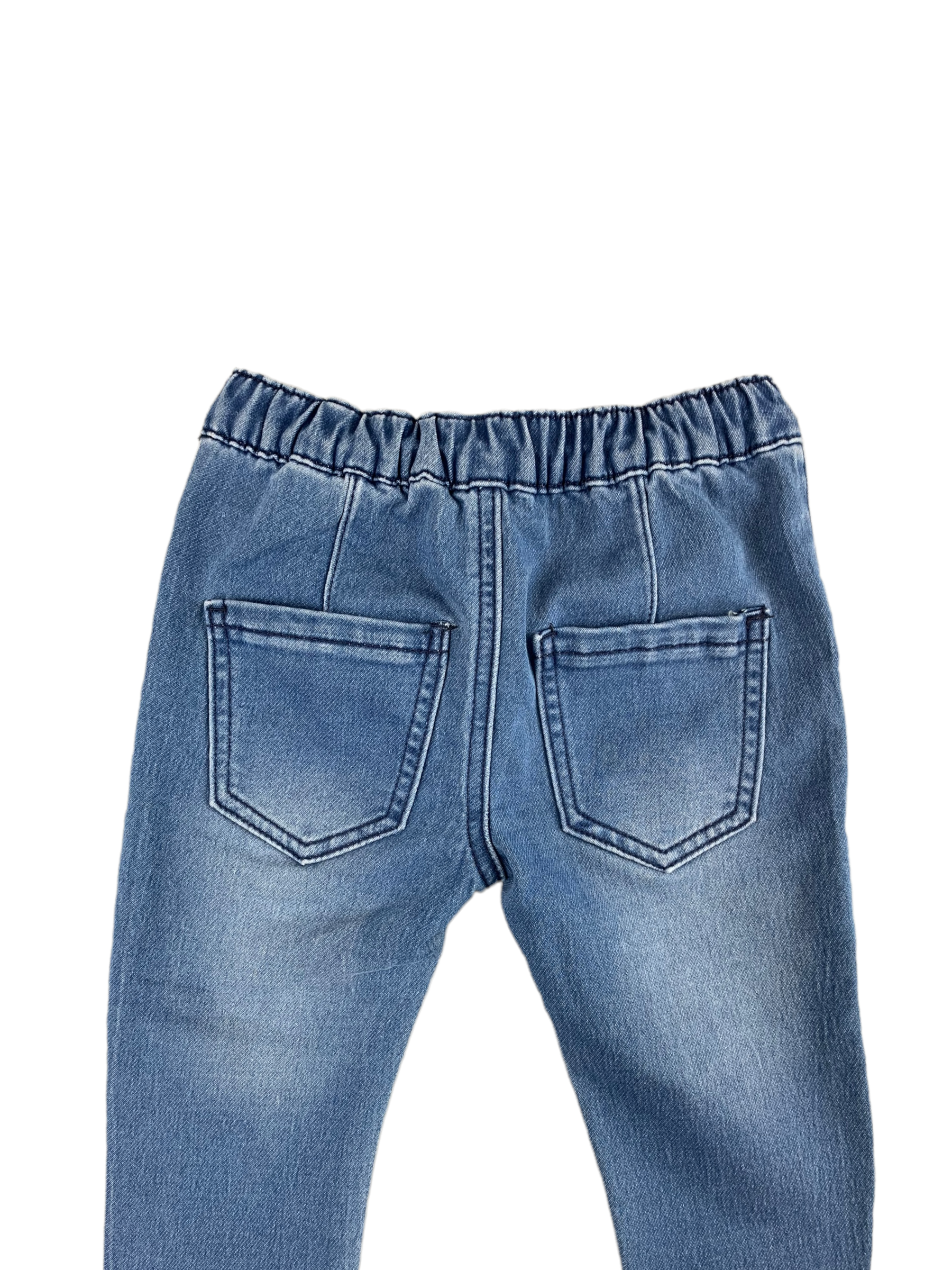 Pale blue denim joggers for girls 2 to 7 years