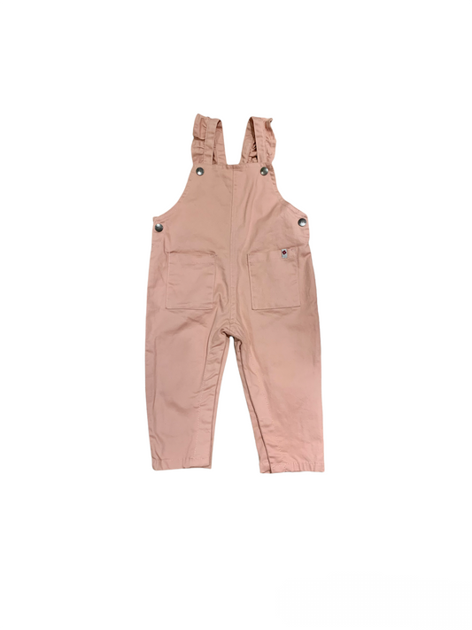 Pink denim overalls MID 3 to 24 months