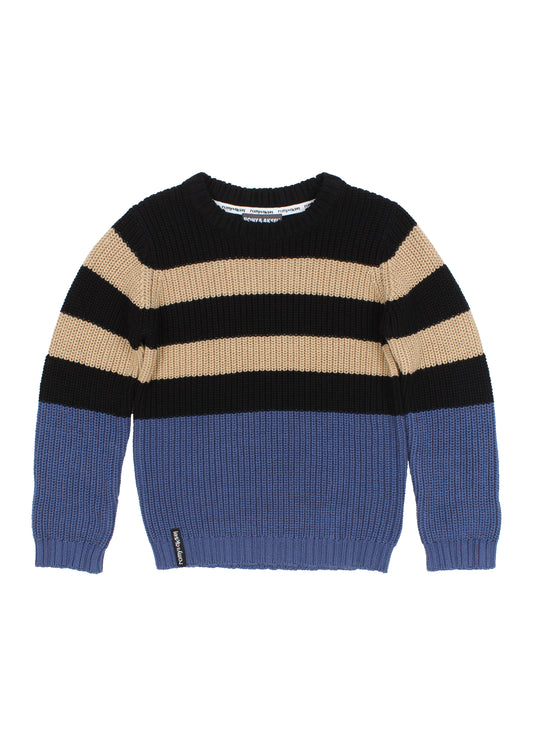 Blue striped knit sweater Romy&Aksel for boys 2 to 8 years
