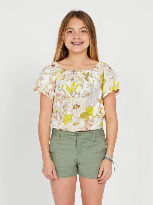 Volcom Green Shorts for Girls 7 to 16 years