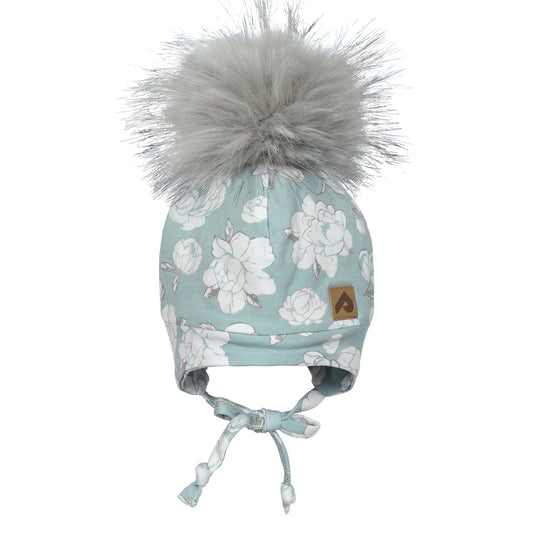 Perlimpinpin mid-season beanie with pompom and ear covers