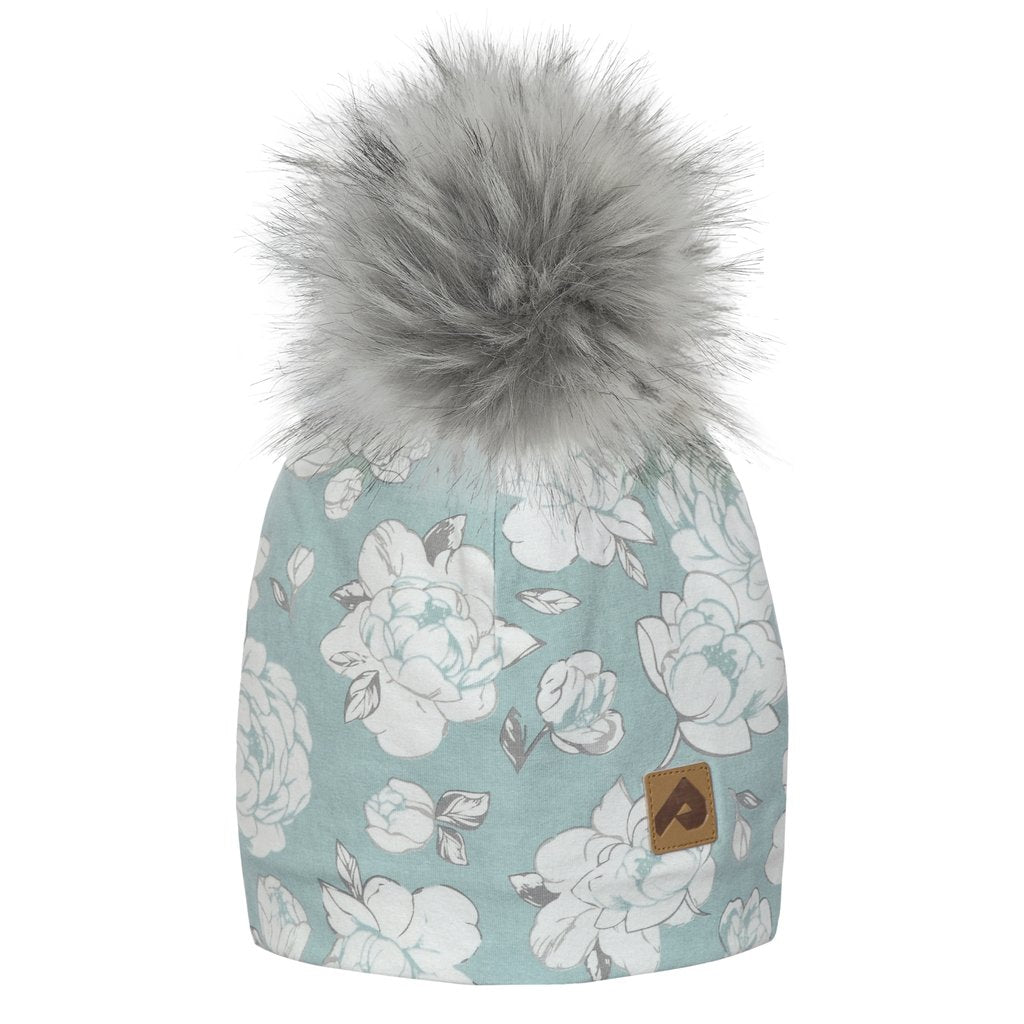 Perlimpinpin Mid-season beanie with pompom - Peony