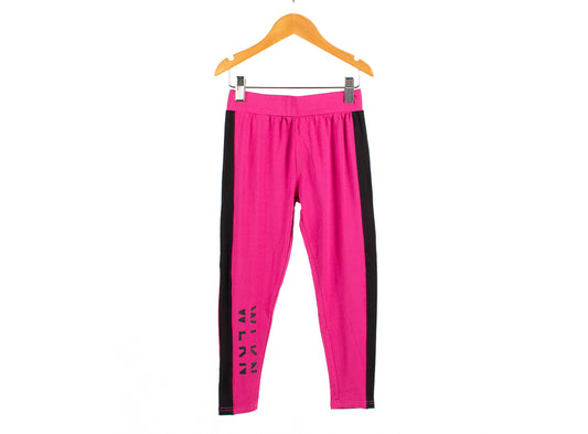 PINK LEGGINGS WITH BLACK STRIPES - WLKN 4 TO 12 YEARS