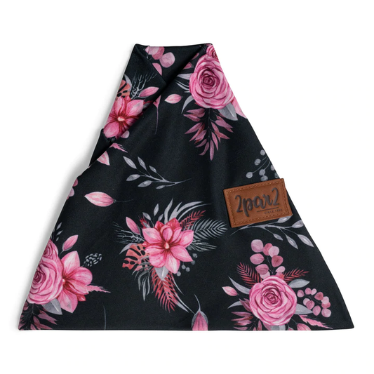 Spring neck warmer Deux par deux 6 months to 14 years - black with flowers
