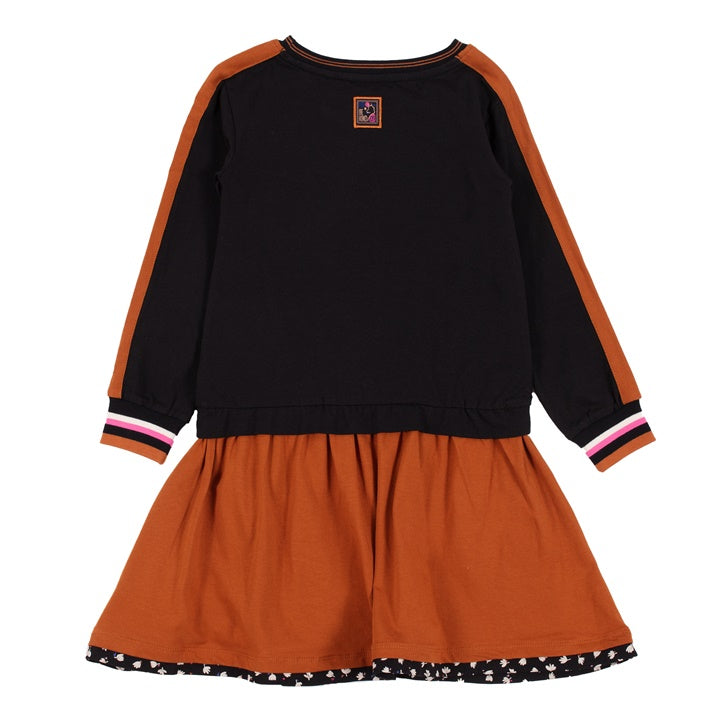 Robe noir et orange Nanö pour fille 2 à 12 ans