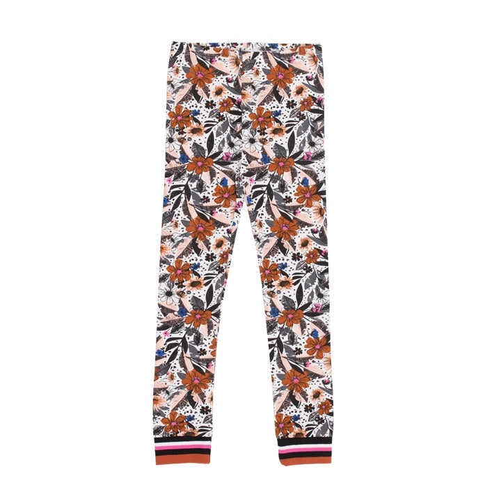 Nanö orange flower leggings for girls 2 to 10 years