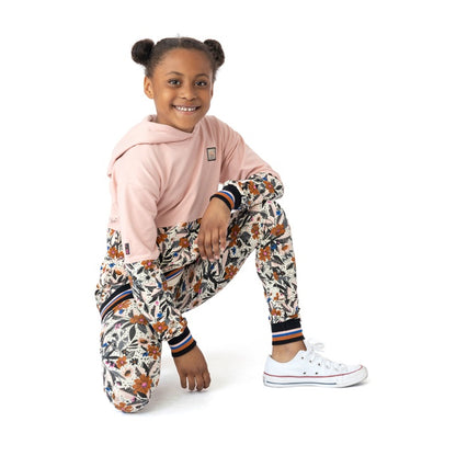 Nanö orange flower leggings for girls 2 to 10 years