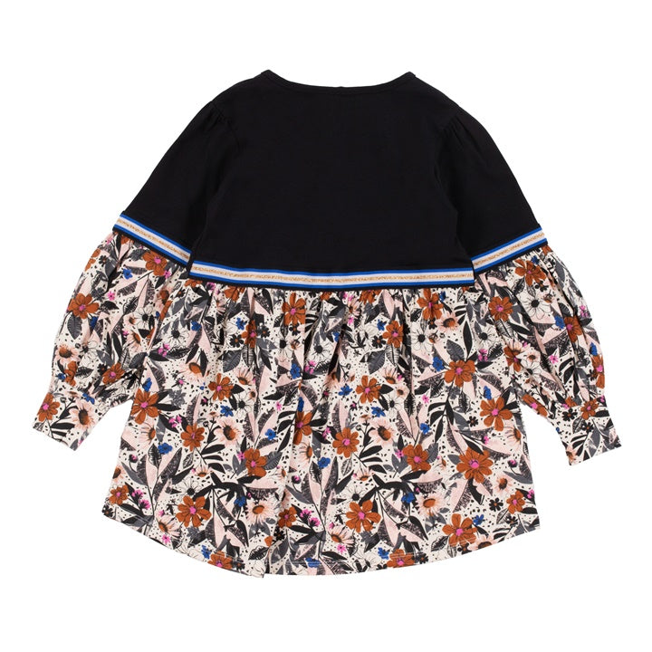 Black and orange dress Nanö for girls 2 to 12 years