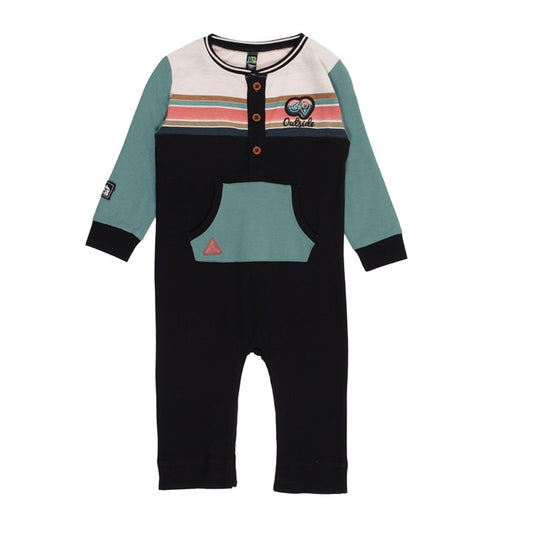Black and green Nanö romper for baby boys