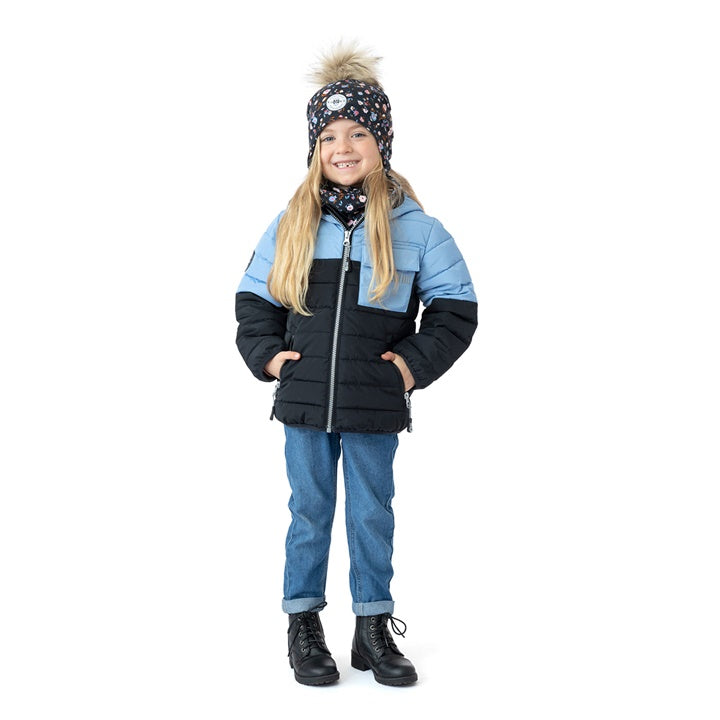 Nanö blue mid-season coat for girls 2 to 14 years