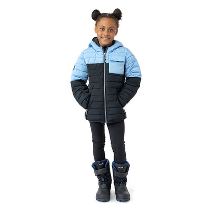 Nanö blue mid-season coat for girls 2 to 14 years