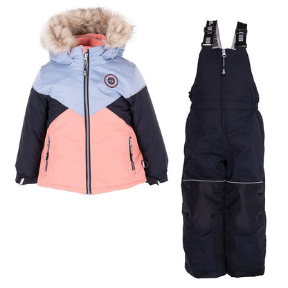 Blue and pink Nanö snowsuit for girls 7 to 14 years