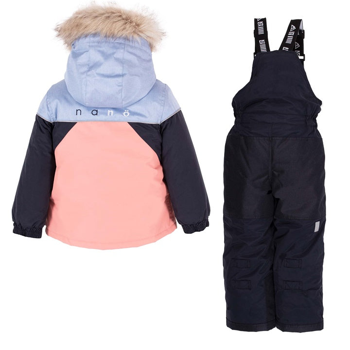 Blue and pink Nanö snowsuit for girls 7 to 14 years