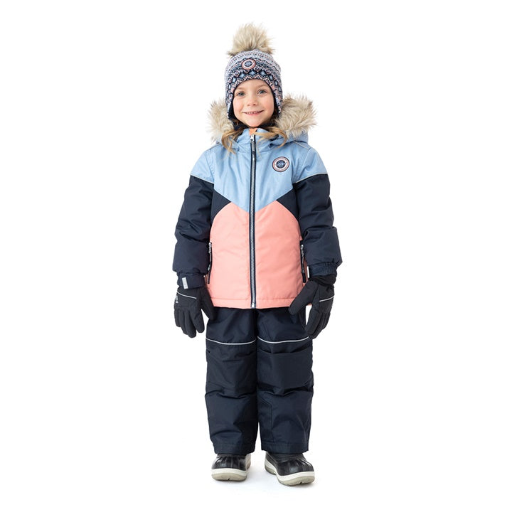 Blue and pink Nanö snowsuit for girls 7 to 14 years